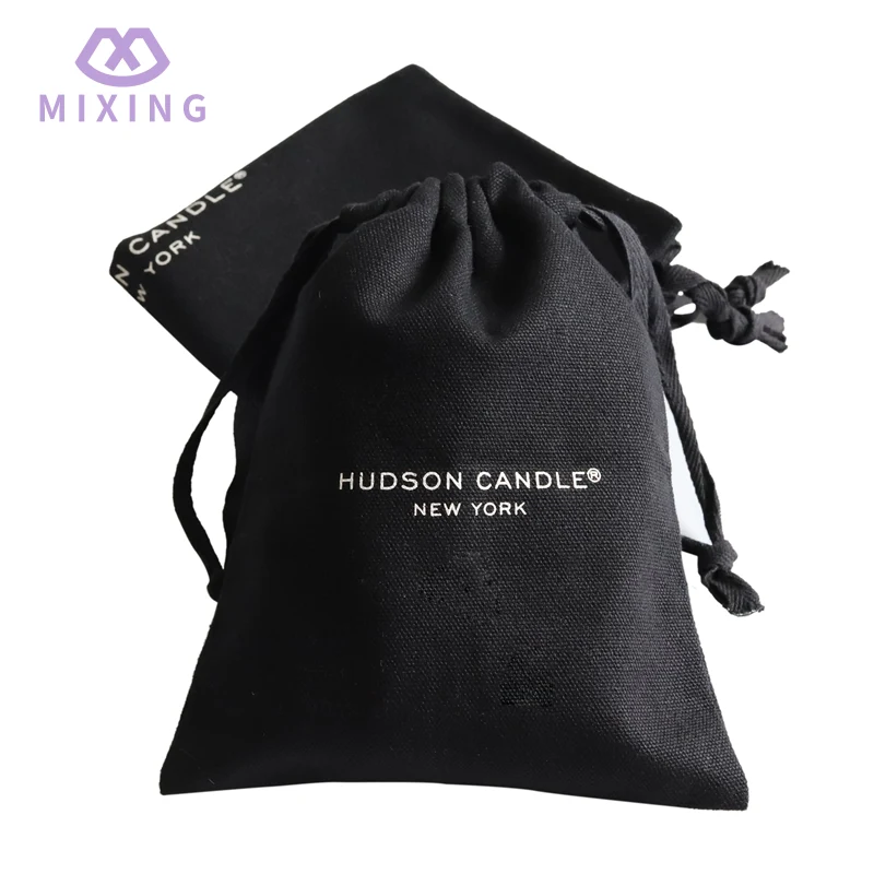 Bolsa de polvo de lona de algodón negro