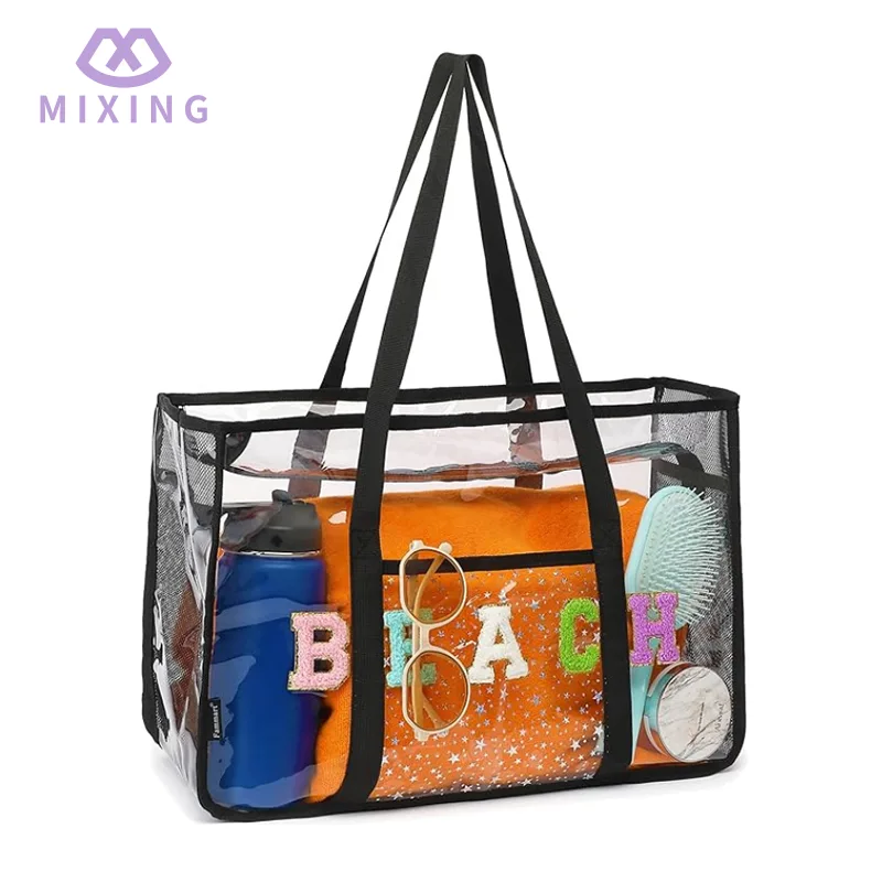 Bolsa de bolso de playa transparente para mujeres