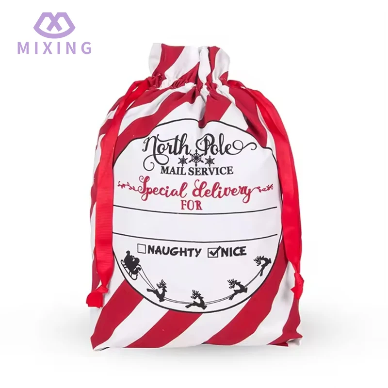 Saco de Papá Noel navideño de algodón