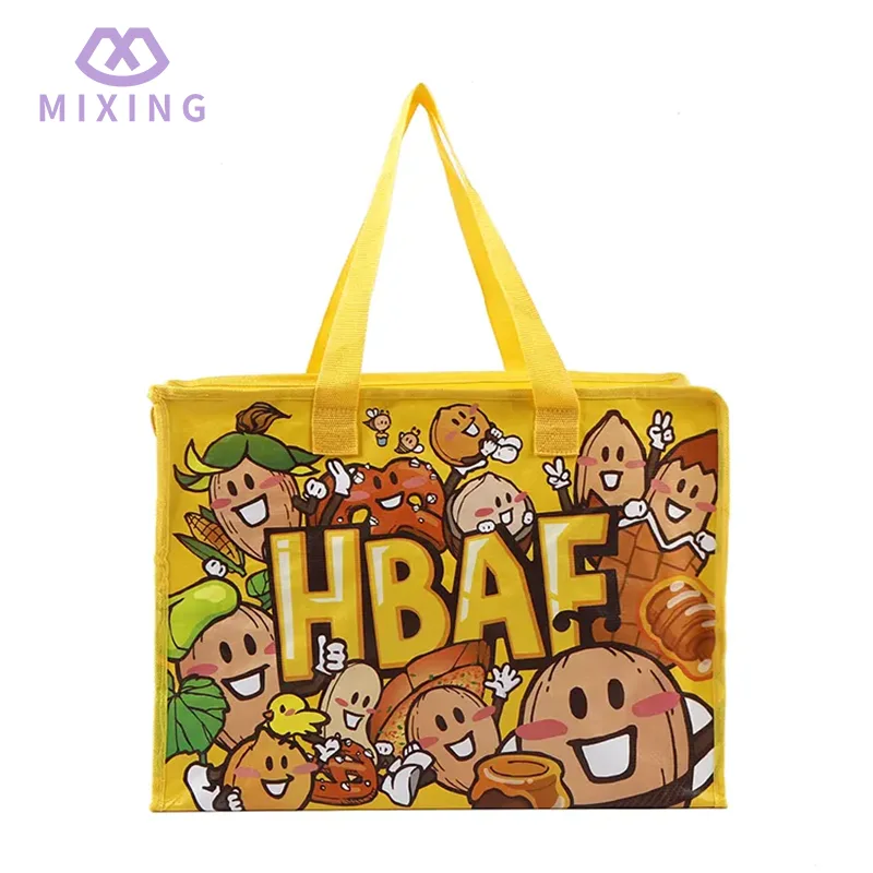 Bolso de mano tejido PP con cremallera